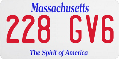 MA license plate 228GV6
