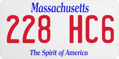 MA license plate 228HC6