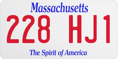 MA license plate 228HJ1