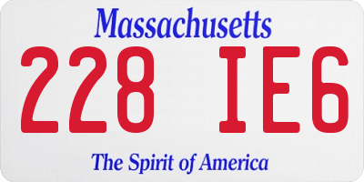 MA license plate 228IE6