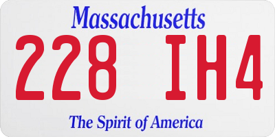 MA license plate 228IH4