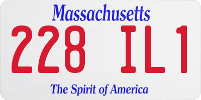 MA license plate 228IL1