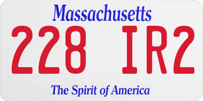 MA license plate 228IR2