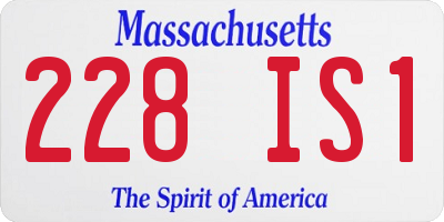 MA license plate 228IS1