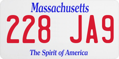 MA license plate 228JA9