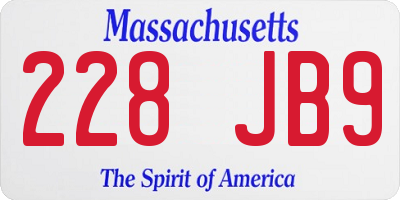 MA license plate 228JB9