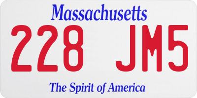 MA license plate 228JM5