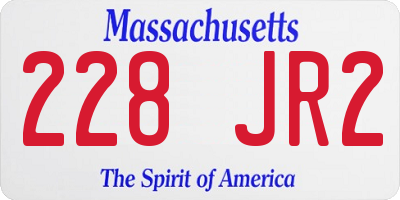 MA license plate 228JR2