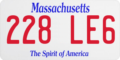 MA license plate 228LE6