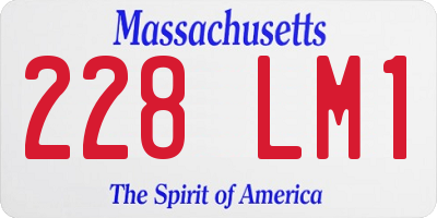 MA license plate 228LM1