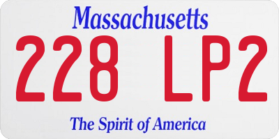 MA license plate 228LP2