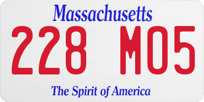 MA license plate 228MO5