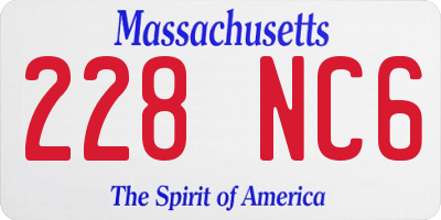 MA license plate 228NC6