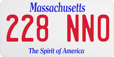 MA license plate 228NN0