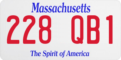 MA license plate 228QB1