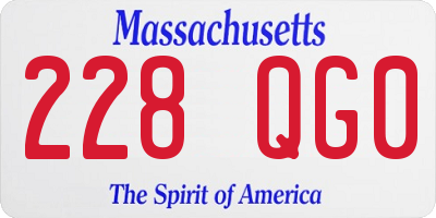 MA license plate 228QG0