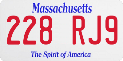MA license plate 228RJ9