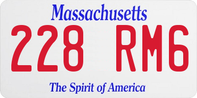 MA license plate 228RM6