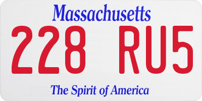 MA license plate 228RU5