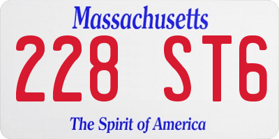 MA license plate 228ST6