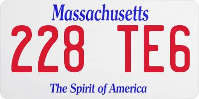 MA license plate 228TE6