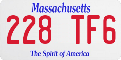 MA license plate 228TF6