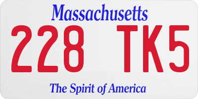 MA license plate 228TK5