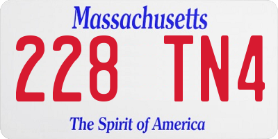 MA license plate 228TN4