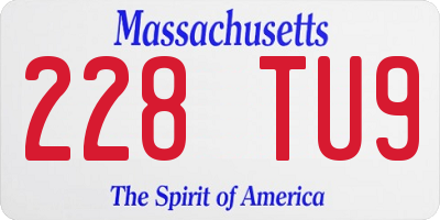 MA license plate 228TU9
