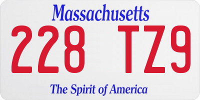 MA license plate 228TZ9