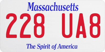 MA license plate 228UA8