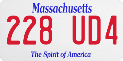 MA license plate 228UD4