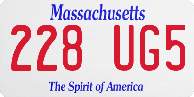 MA license plate 228UG5