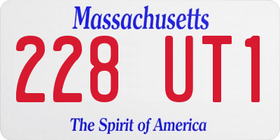 MA license plate 228UT1