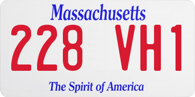 MA license plate 228VH1