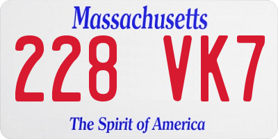 MA license plate 228VK7
