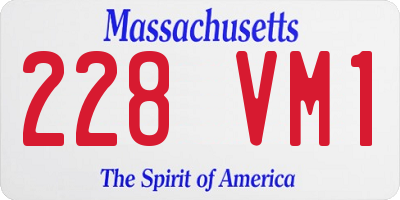 MA license plate 228VM1