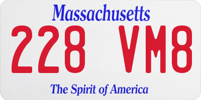 MA license plate 228VM8