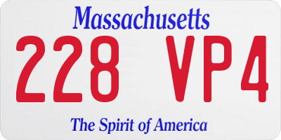 MA license plate 228VP4