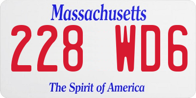 MA license plate 228WD6