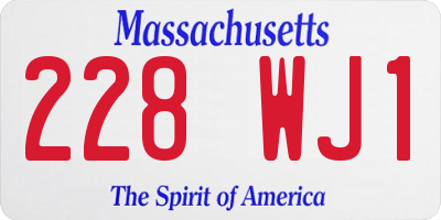 MA license plate 228WJ1
