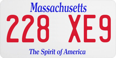 MA license plate 228XE9