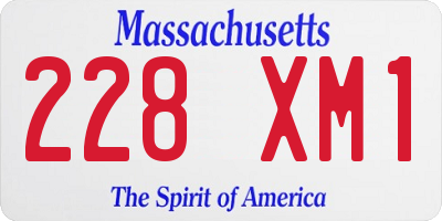 MA license plate 228XM1