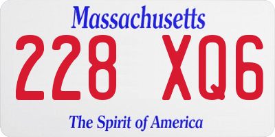 MA license plate 228XQ6