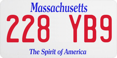MA license plate 228YB9