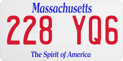 MA license plate 228YQ6