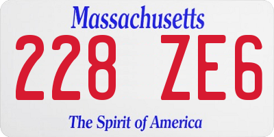 MA license plate 228ZE6