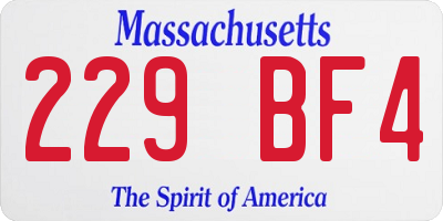 MA license plate 229BF4