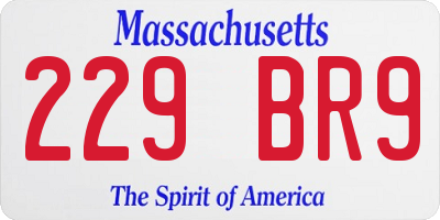 MA license plate 229BR9