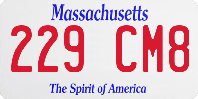 MA license plate 229CM8